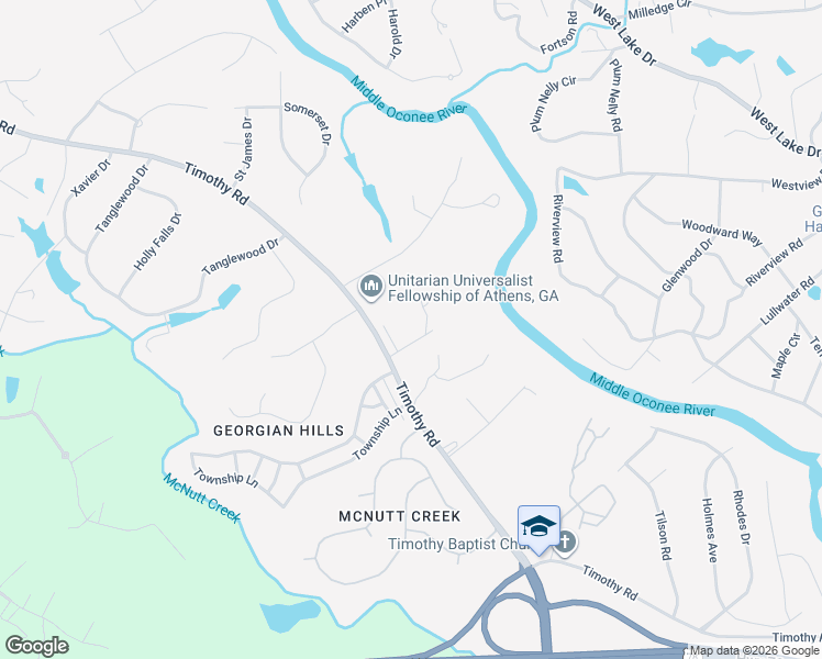 map of restaurants, bars, coffee shops, grocery stores, and more near 141 Cheatham Drive in Athens