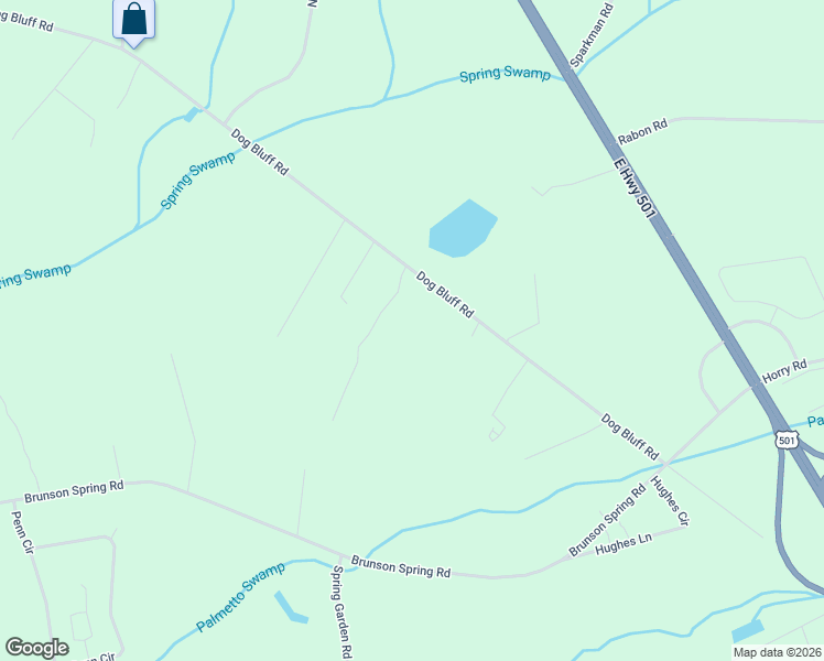 map of restaurants, bars, coffee shops, grocery stores, and more near 897 Dog Bluff Road in Galivants Ferry