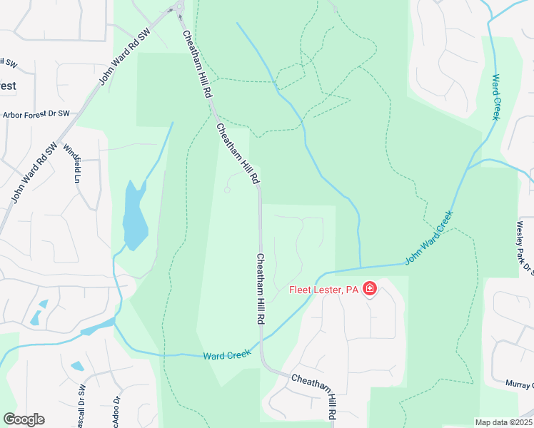map of restaurants, bars, coffee shops, grocery stores, and more near 1152 Ward Creek Drive Southwest in Marietta