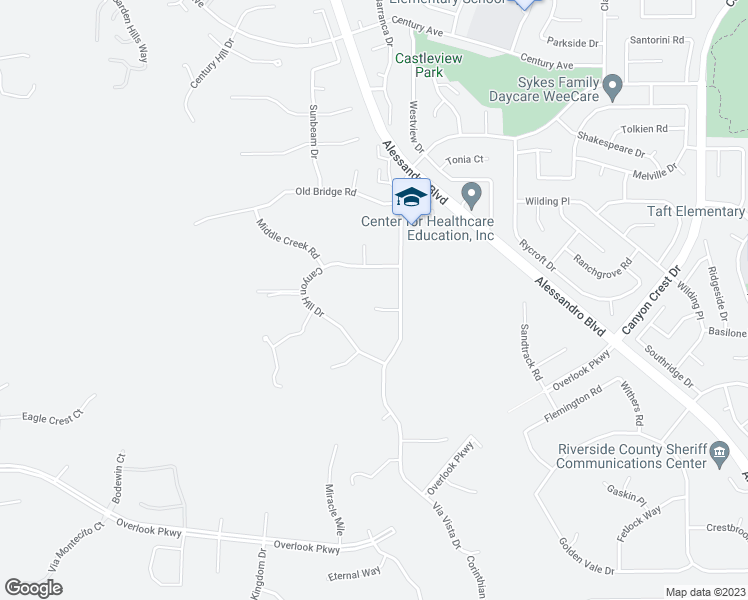 map of restaurants, bars, coffee shops, grocery stores, and more near 1753 Vista View Terrace in Riverside