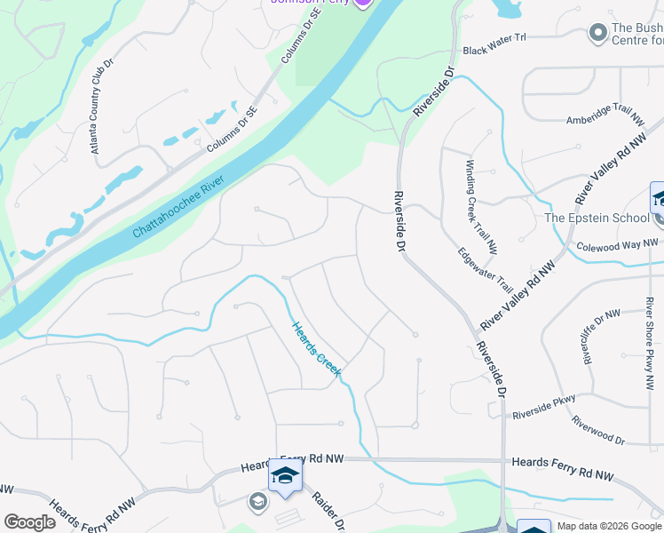 map of restaurants, bars, coffee shops, grocery stores, and more near 6295 Weatherly Drive Northwest in Atlanta