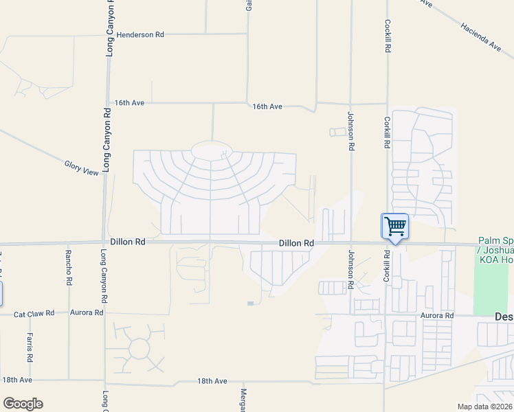 map of restaurants, bars, coffee shops, grocery stores, and more near 16725 Camino Mirasol Drive in Desert Hot Springs