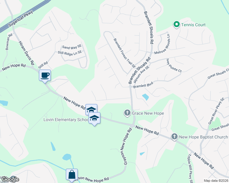 map of restaurants, bars, coffee shops, grocery stores, and more near 959 Josie court in Lawrenceville