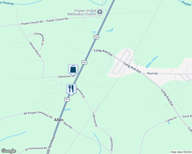 map of restaurants, bars, coffee shops, grocery stores, and more near 3893 Golden Key Road in Conway