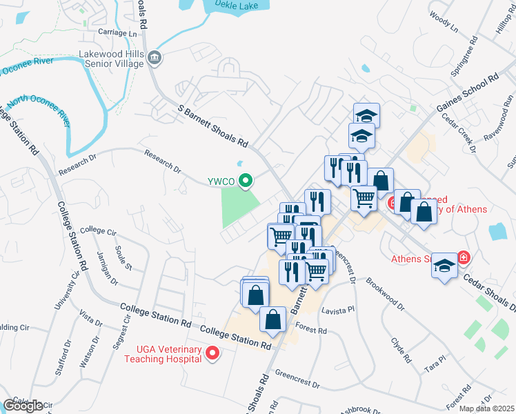 map of restaurants, bars, coffee shops, grocery stores, and more near 200-422 Piccadilly Square in Athens