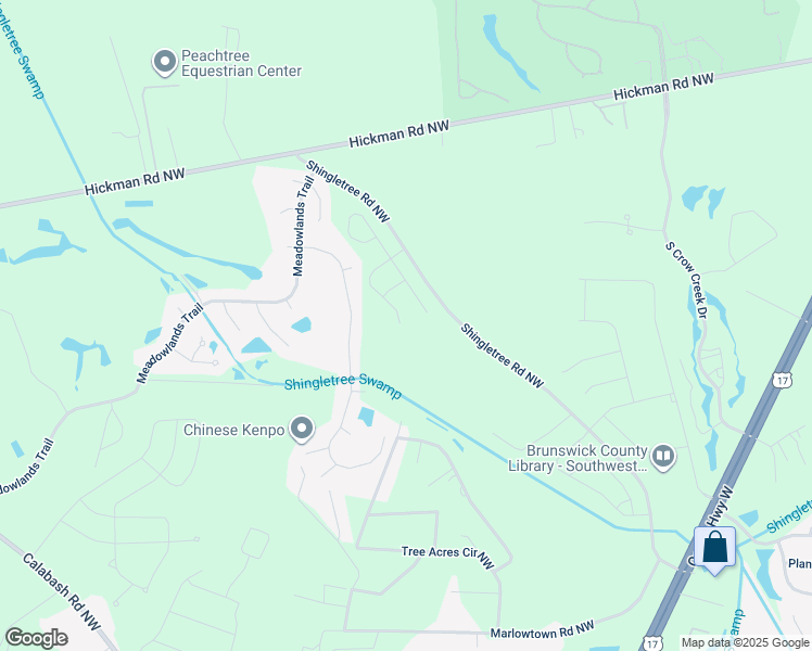 map of restaurants, bars, coffee shops, grocery stores, and more near 648 Meadowbrook Lane in Calabash