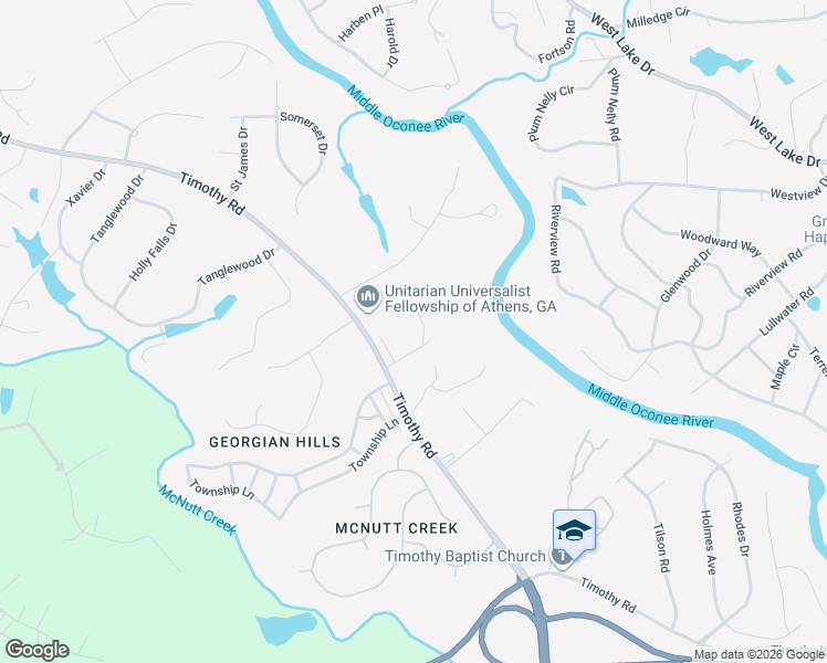 map of restaurants, bars, coffee shops, grocery stores, and more near 141 Cheatham Drive in Athens