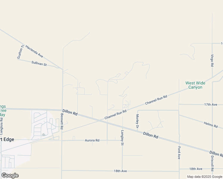 map of restaurants, bars, coffee shops, grocery stores, and more near 16600 Newport Road in Desert Hot Springs