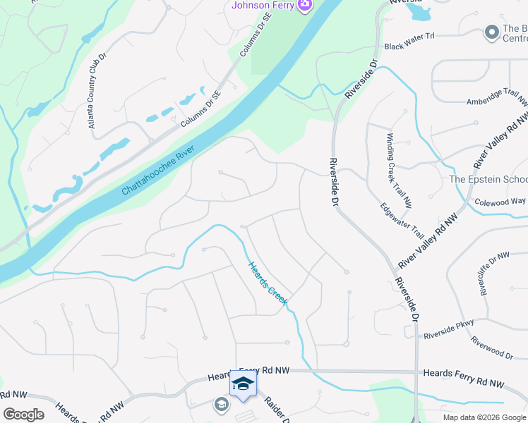 map of restaurants, bars, coffee shops, grocery stores, and more near 6270 Weatherly Drive Northwest in Sandy Springs