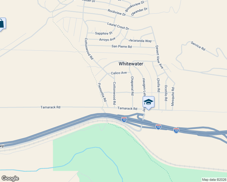 map of restaurants, bars, coffee shops, grocery stores, and more near 13391 Cottonwood Road in Whitewater