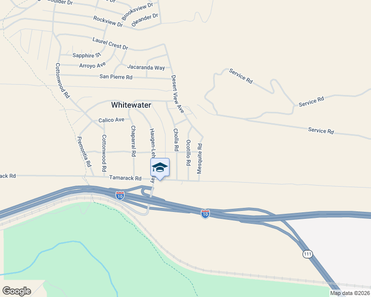 map of restaurants, bars, coffee shops, grocery stores, and more near 55844 Sagebrush Avenue in Whitewater