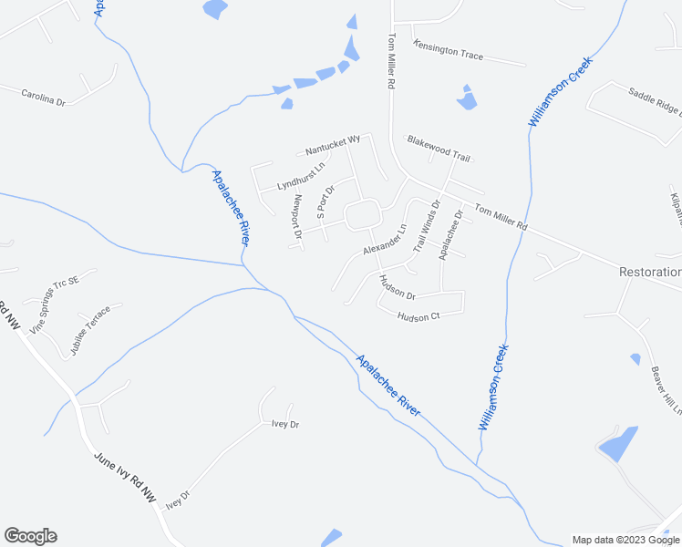 map of restaurants, bars, coffee shops, grocery stores, and more near Alexander Lane in Barrow County