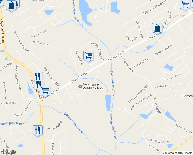 map of restaurants, bars, coffee shops, grocery stores, and more near 880 Stillwater Ln in Lawrenceville