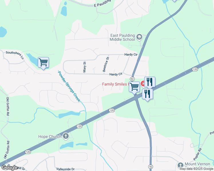 map of restaurants, bars, coffee shops, grocery stores, and more near 262 Hunters Creek in Dallas