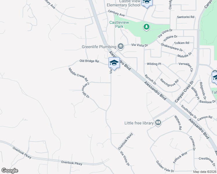 map of restaurants, bars, coffee shops, grocery stores, and more near 1753 Vista View Terrace in Riverside