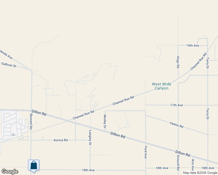 map of restaurants, bars, coffee shops, grocery stores, and more near 71650 Channel Run Road in Desert Hot Springs