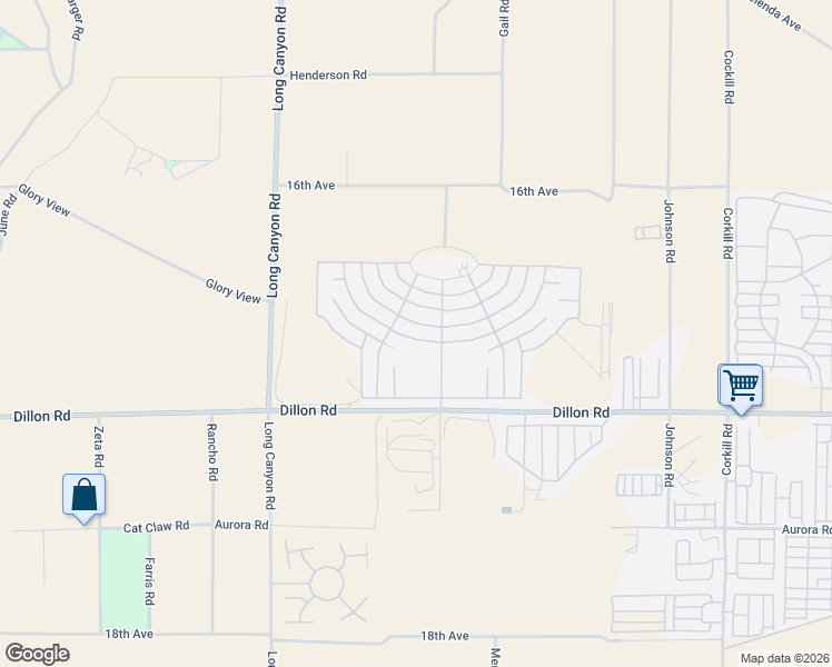 map of restaurants, bars, coffee shops, grocery stores, and more near 69351 Crestview Drive in Desert Hot Springs