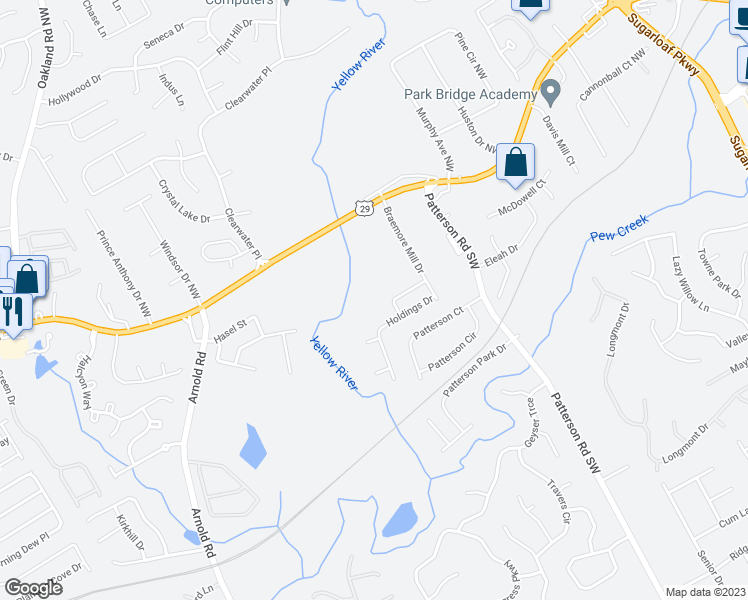 map of restaurants, bars, coffee shops, grocery stores, and more near 1916 Lawrenceville Highway in Lawrenceville