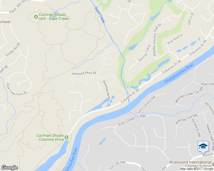 map of restaurants, bars, coffee shops, grocery stores, and more near 2048 River Heights Walk Southeast in Marietta