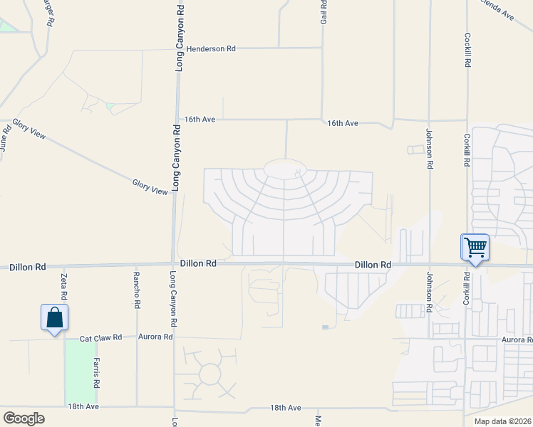 map of restaurants, bars, coffee shops, grocery stores, and more near 69351 Crestview Drive in Desert Hot Springs