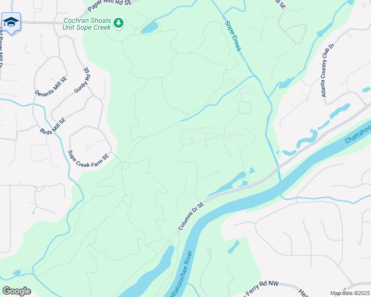 map of restaurants, bars, coffee shops, grocery stores, and more near 1110 Riverview Drive in Marietta