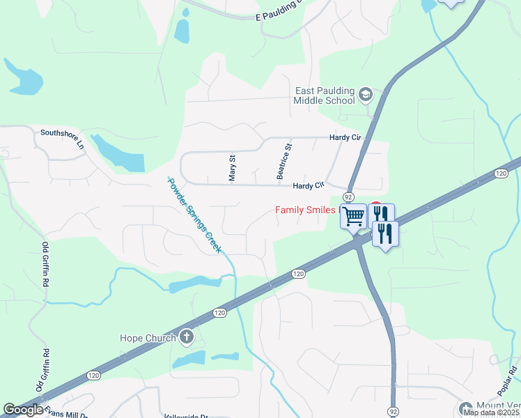 map of restaurants, bars, coffee shops, grocery stores, and more near 179 Hunters Creek in Dallas