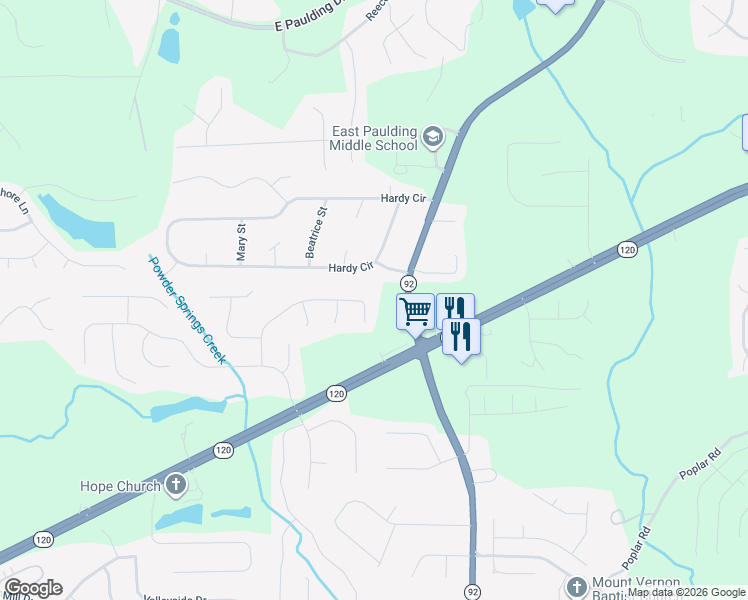 map of restaurants, bars, coffee shops, grocery stores, and more near 1306 Hardy Circle in Dallas