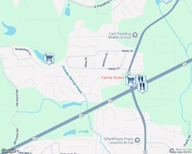 map of restaurants, bars, coffee shops, grocery stores, and more near 179 Hunters Creek in Dallas