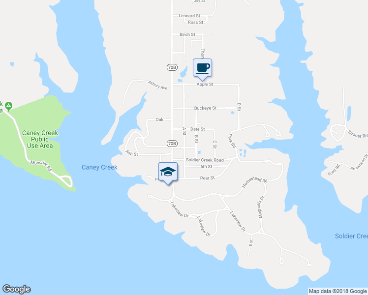 map of restaurants, bars, coffee shops, grocery stores, and more near Soldier Creek Road in Kingston