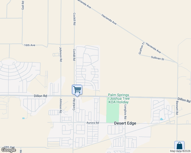 map of restaurants, bars, coffee shops, grocery stores, and more near 70200 Dillon Road in Desert Hot Springs