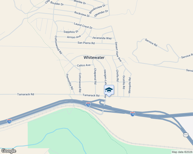 map of restaurants, bars, coffee shops, grocery stores, and more near 13265 Chaparral Road in Cabazon