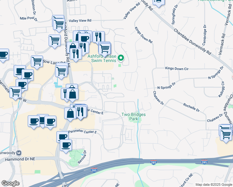 map of restaurants, bars, coffee shops, grocery stores, and more near 2000 Asbury Square in Atlanta