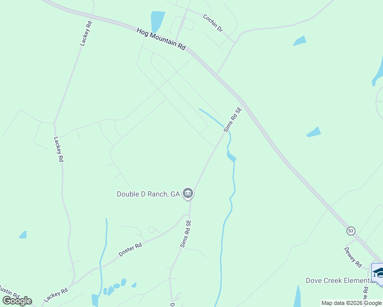 map of restaurants, bars, coffee shops, grocery stores, and more near 1365 Sims Road Southeast in Winder