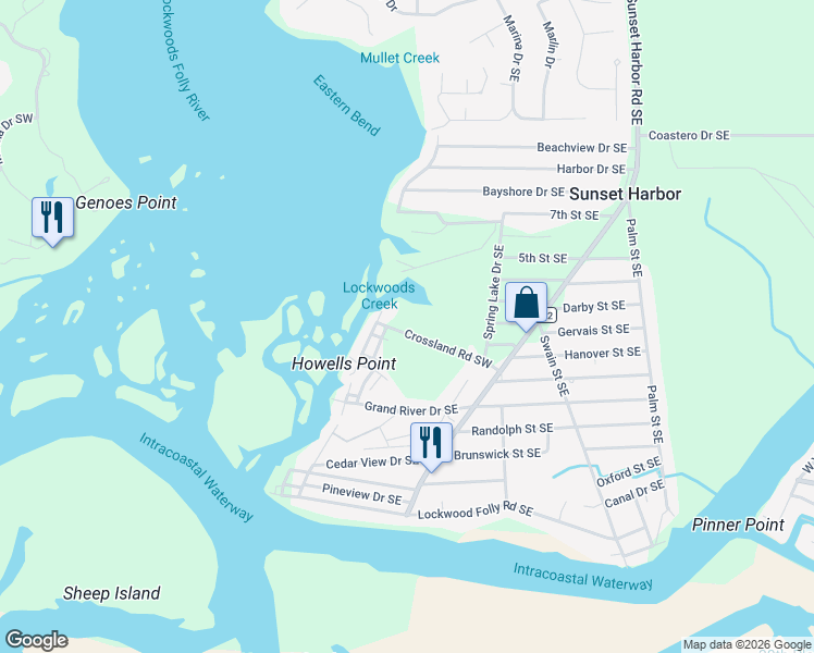 map of restaurants, bars, coffee shops, grocery stores, and more near 472 Point Rd SE in Bolivia