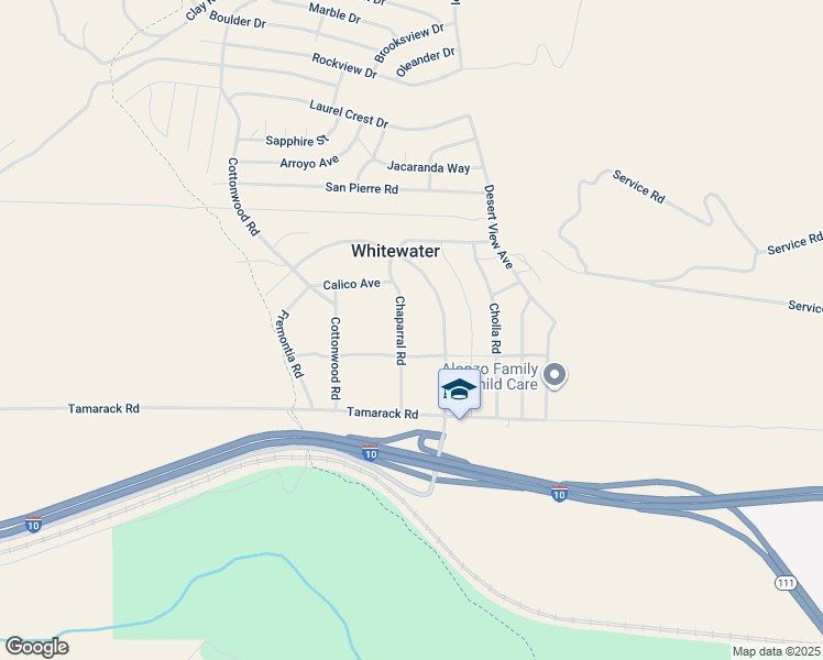 map of restaurants, bars, coffee shops, grocery stores, and more near 13308 Chaparral Road in Whitewater