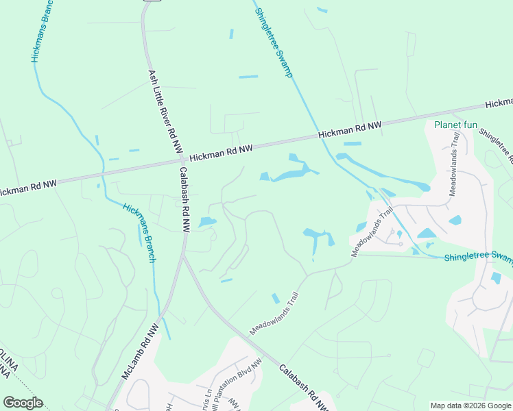 map of restaurants, bars, coffee shops, grocery stores, and more near 752 Wild Oak Ln NW in Calabash