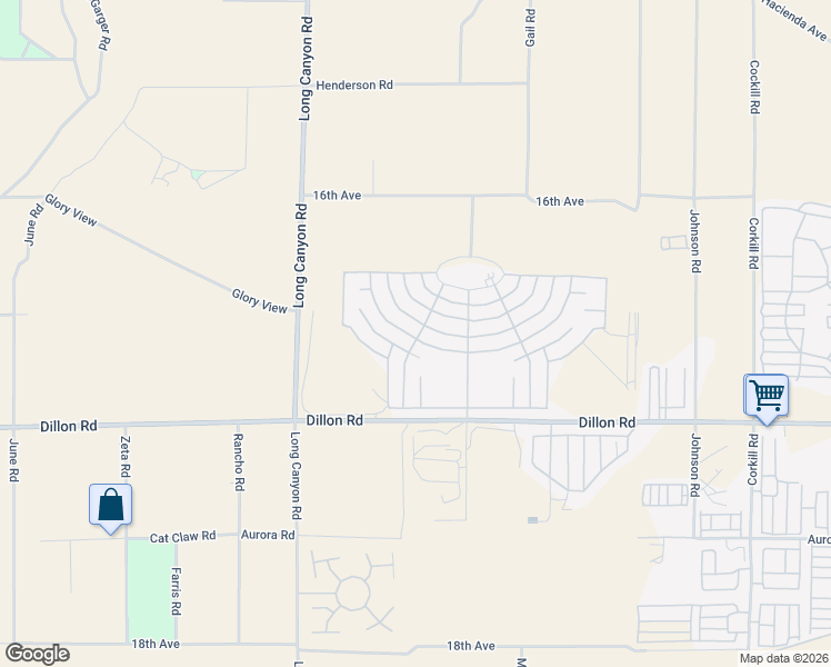 map of restaurants, bars, coffee shops, grocery stores, and more near 69291 Midpark Drive in Desert Hot Springs