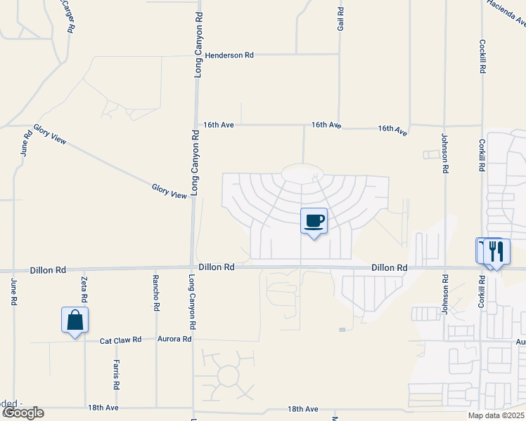 map of restaurants, bars, coffee shops, grocery stores, and more near 69288 Parkside Drive in Desert Hot Springs