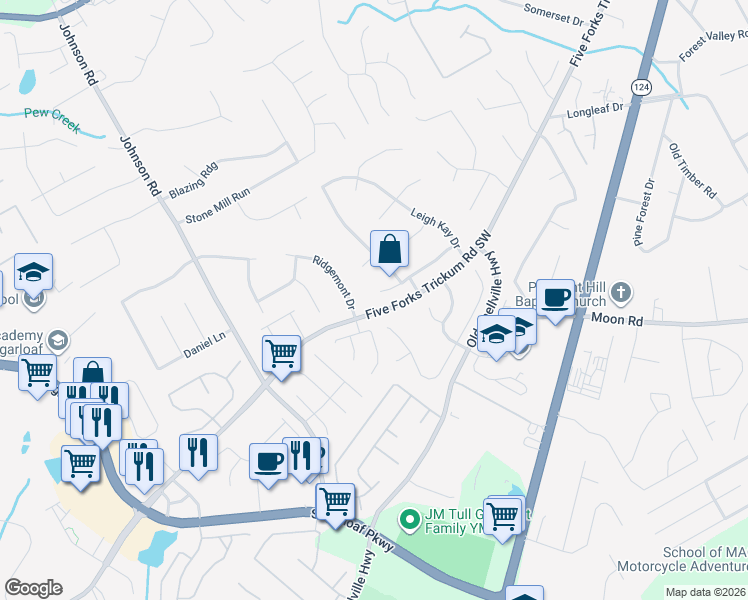 map of restaurants, bars, coffee shops, grocery stores, and more near 1060 Lisa Kay Drive in Lawrenceville