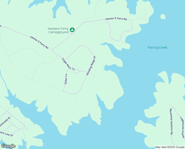 map of restaurants, bars, coffee shops, grocery stores, and more near Winding Ridge Drive in Tignall