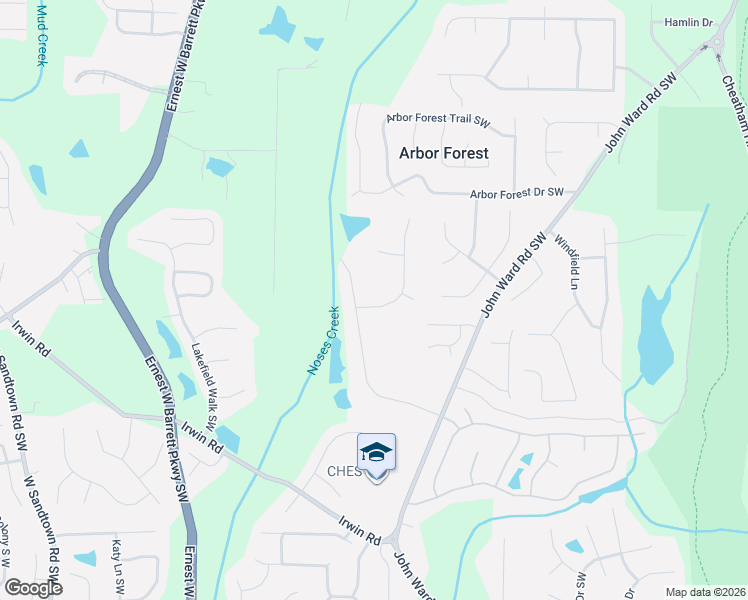 map of restaurants, bars, coffee shops, grocery stores, and more near 2296 Camden Drive Southwest in Marietta