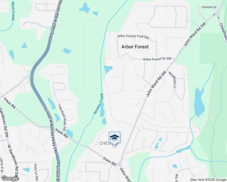 map of restaurants, bars, coffee shops, grocery stores, and more near 2296 Camden Drive Southwest in Marietta