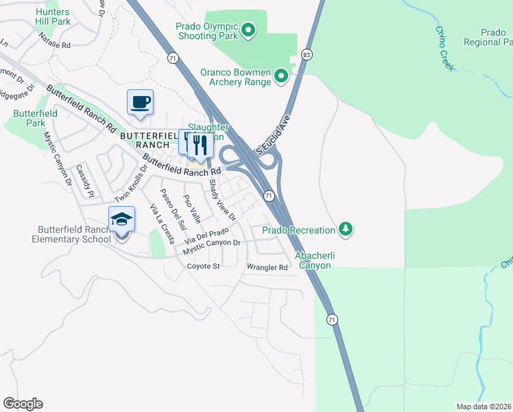 map of restaurants, bars, coffee shops, grocery stores, and more near 17880 Graystone Avenue in Chino Hills