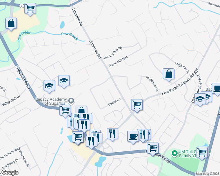 map of restaurants, bars, coffee shops, grocery stores, and more near 344 Agnes Court in Lawrenceville