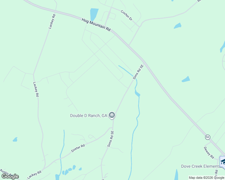 map of restaurants, bars, coffee shops, grocery stores, and more near 1365 Sims Road Southeast in Winder