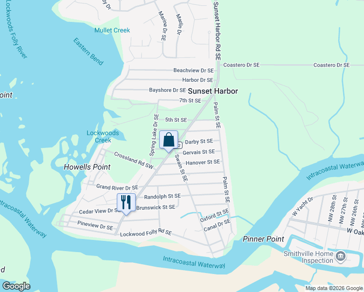 map of restaurants, bars, coffee shops, grocery stores, and more near 615 Darby Street Southeast in Bolivia