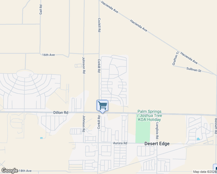 map of restaurants, bars, coffee shops, grocery stores, and more near 70200 Dillon Road in Desert Hot Springs