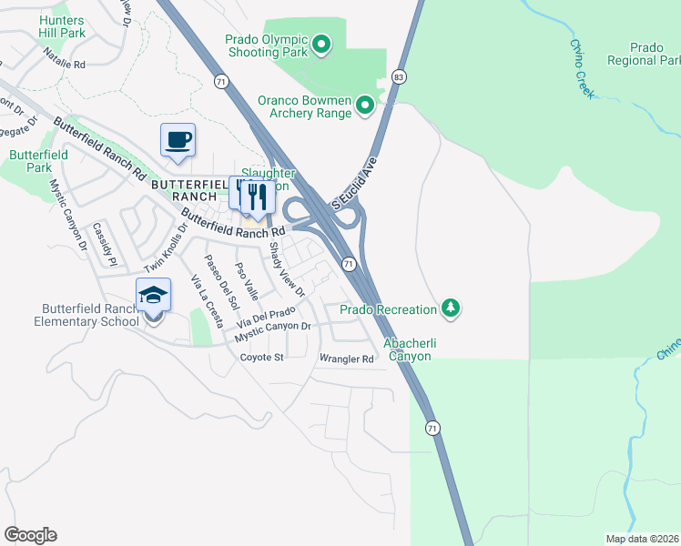 map of restaurants, bars, coffee shops, grocery stores, and more near 17883 Graystone Avenue in Chino Hills