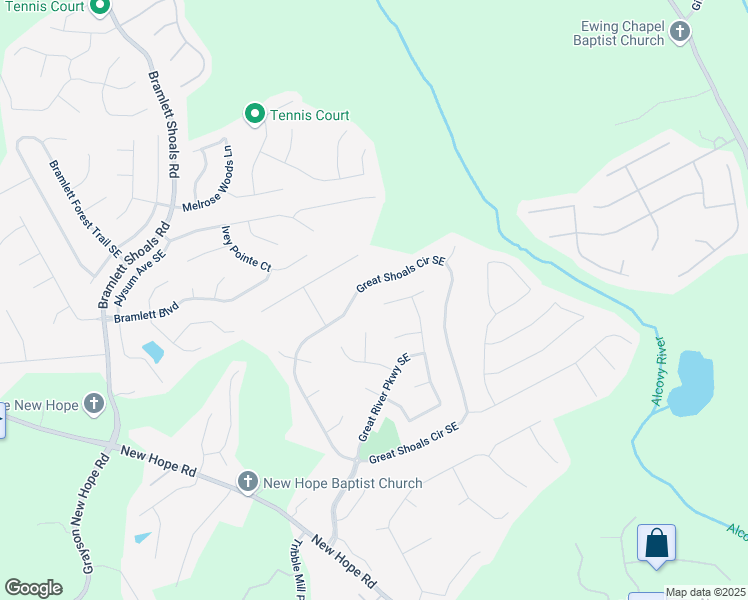 map of restaurants, bars, coffee shops, grocery stores, and more near 1993 Side Branch Way Southeast in Lawrenceville