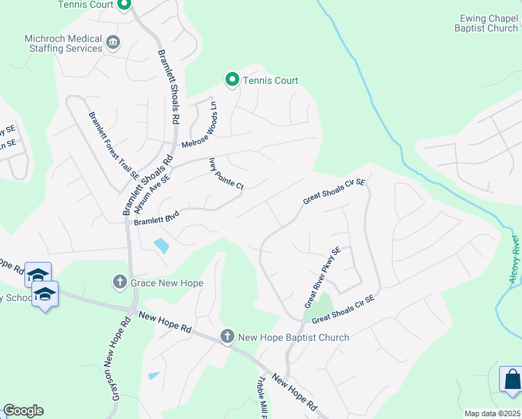 map of restaurants, bars, coffee shops, grocery stores, and more near 1279 Side Step Trace in Lawrenceville